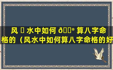 风 ☘ 水中如何 💮 算八字命格的（风水中如何算八字命格的好坏）